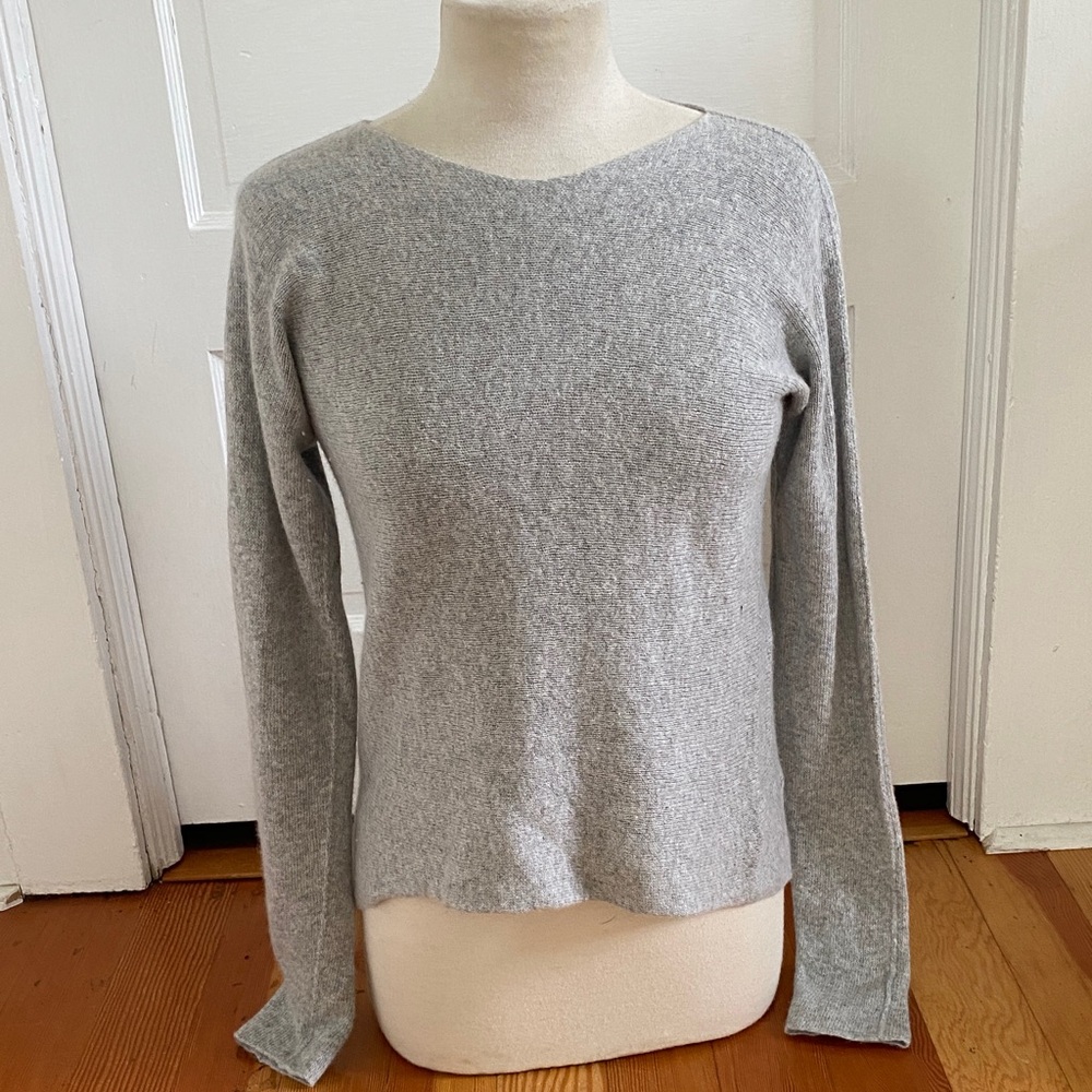 Bianco & Blu Light Grey Cashmere‎ Blend Pullover Sweater Small
